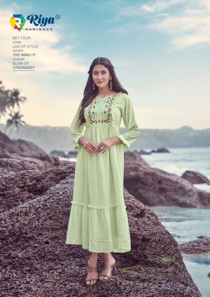 Riya Artery New Fancy Ethnic  Wear Long Designer Anarkali Kurti Collection